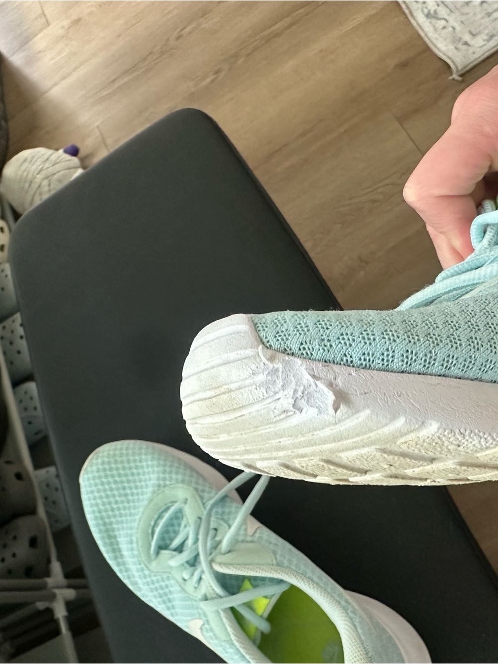 Nike Mint Green Mesh Sneakers with White Swoosh - Picture 7 of 7